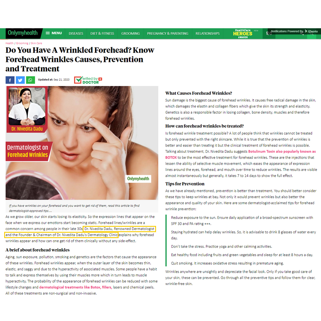 Do You Have A Wrinkled Forehead? Know Forehead Wrinkles Causes, Prevention and Treatment